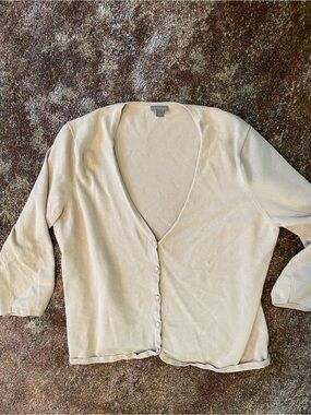 90’s Light Cream Button-Front Women’s Sweater Cardigan